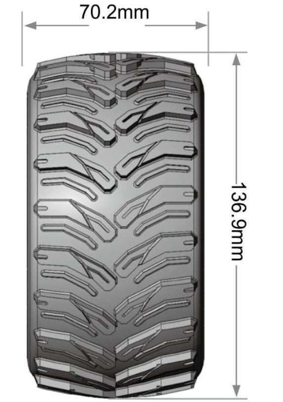 Louise R/C MT-Cyclone 2.8" Removable Hex Black Whls 5.4" OD(2)