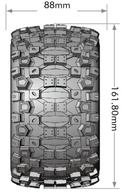 Louise R/C ST-Uphill 3.8" Removable Hex Black Whls 6.4" OD(2)