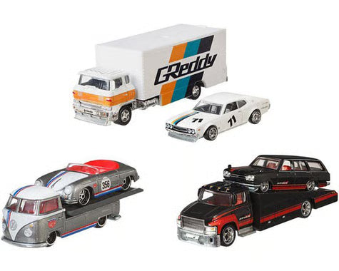Hot Wheels Premium Team Transporters - 73 Plymouth Duster & Second Story Lorry