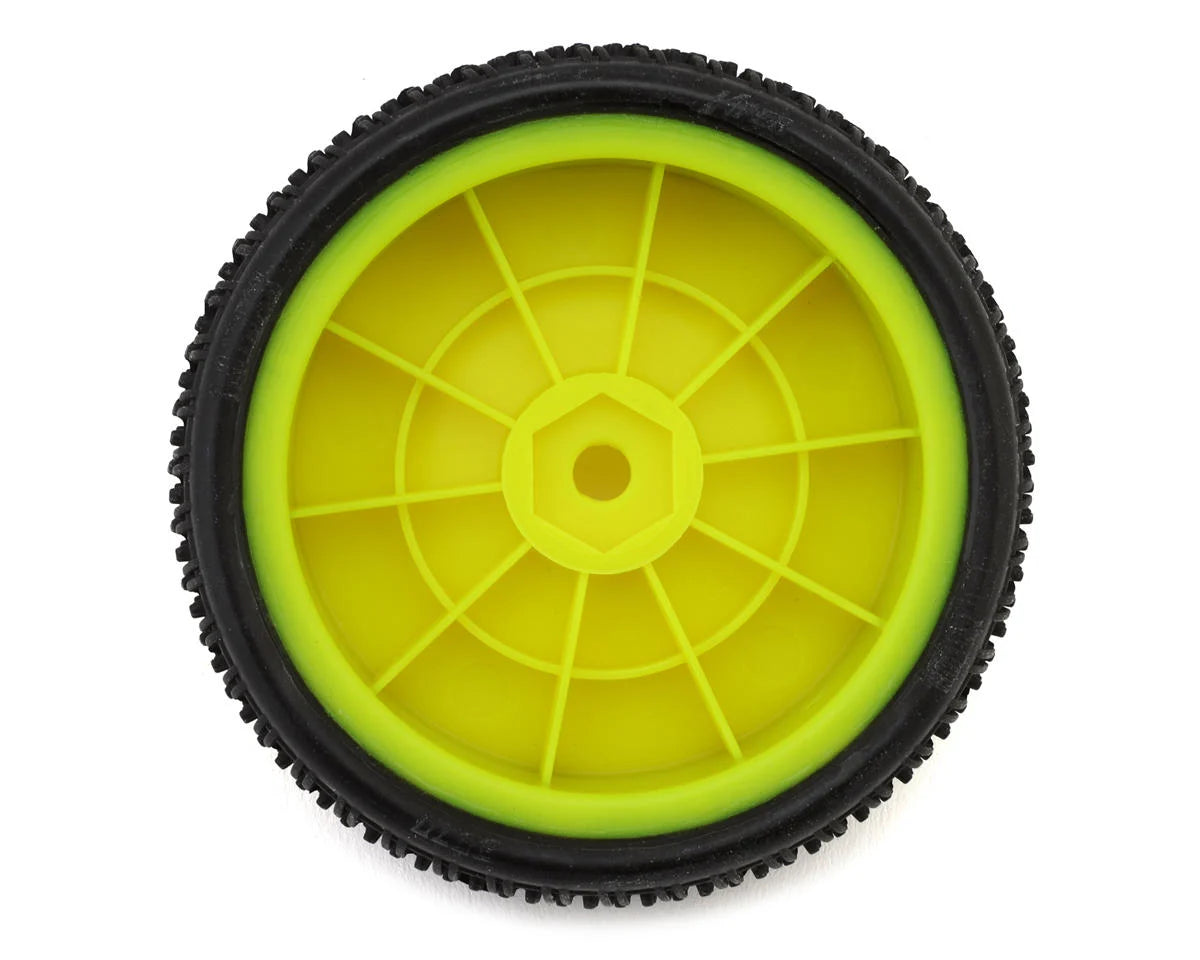 Pro-Motion Viper 2.2" 2WD Front LP Carpet 1/10 Pre-Mounted Buggy Tires (Yellow) (C3 Green/Medium) (2) w/12mm Hex