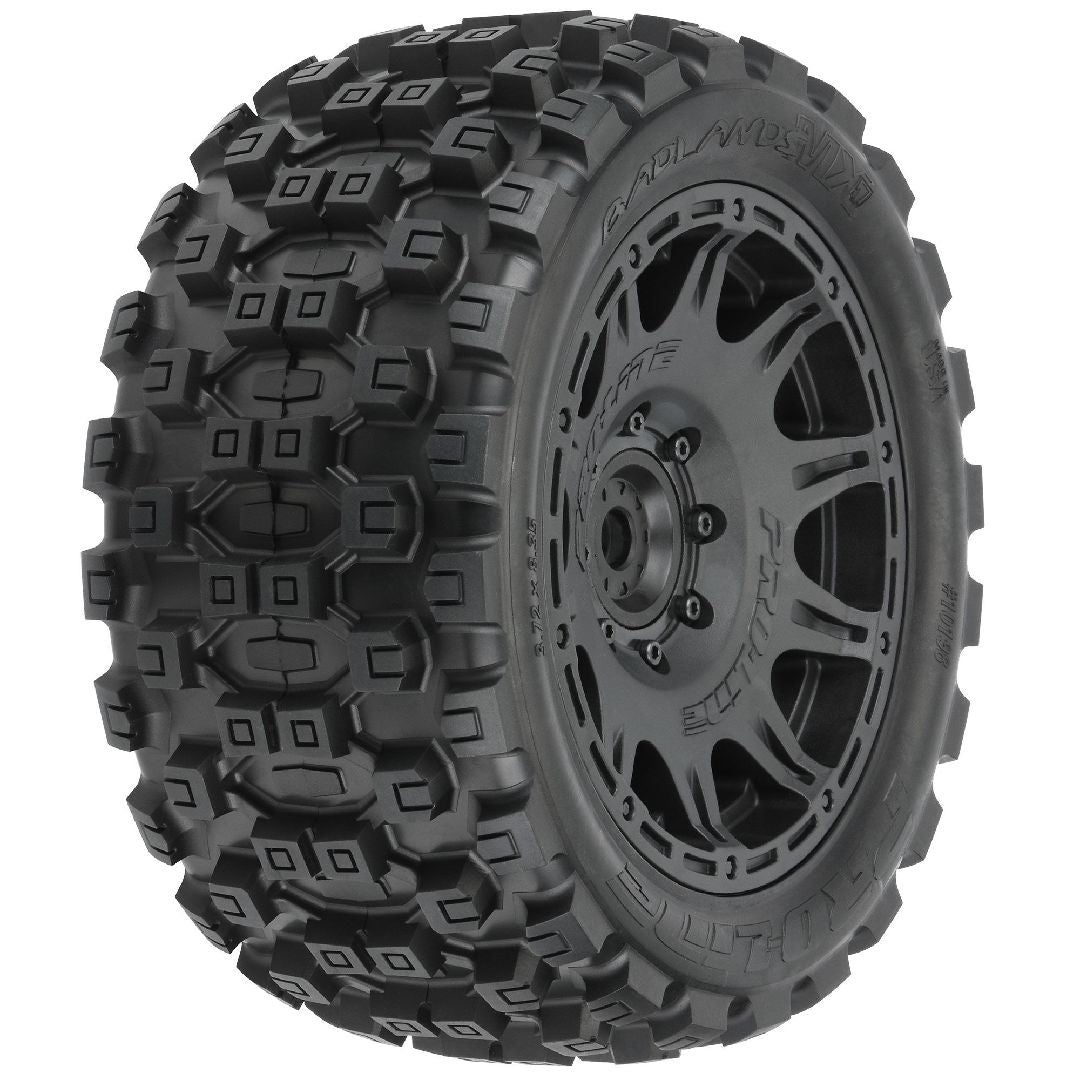 Pro-Line Badlands 5.7" Tires on Rem 24mm Hex Whls F/R (2)