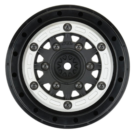 Pro-Line 2.2"/3.0" Silver/Black Bead-Loc Rem Hex Wheels (2)