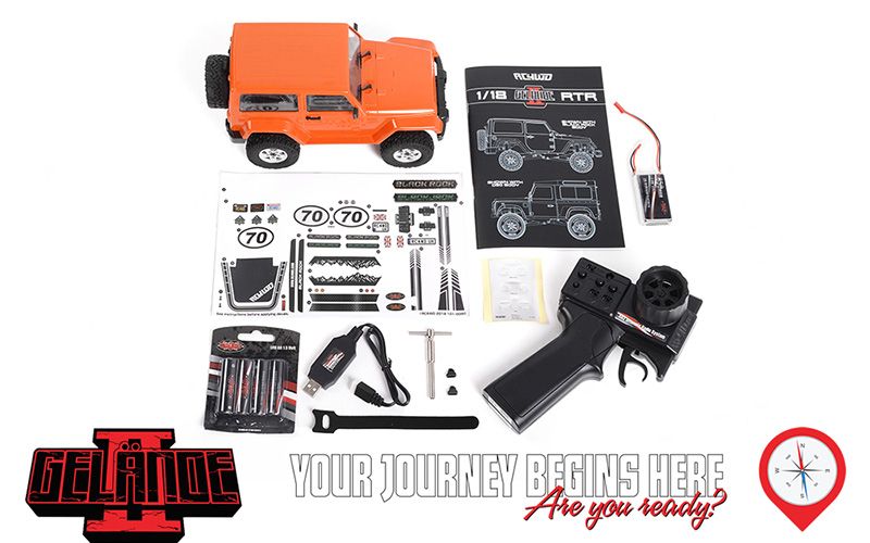 RC4WD 1/18 Gelande II Black Rock 4x4 RTR - Orange