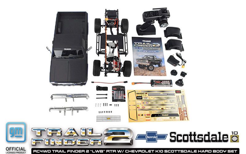 RC4WD 1/10 Trail Finder 2 LWB Chevrolet K10 4x4 RTR - Black