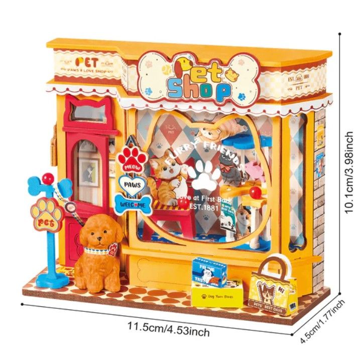 Rolife Pawfect Pet Shop DIY Miniature House Kit