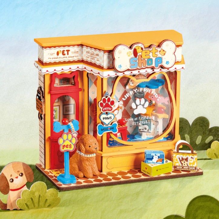 Rolife Pawfect Pet Shop DIY Miniature House Kit
