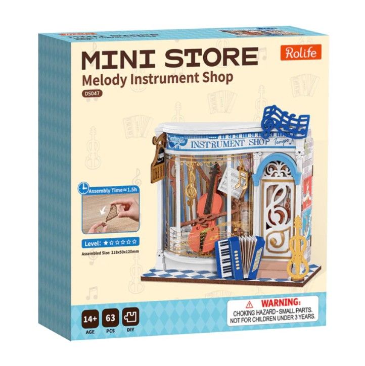 Rolife Melody Instrument Shop DIY Miniature House Kit
