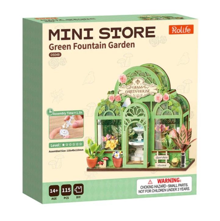 Rolife Green Fountain Garden DIY Miniature House Kit