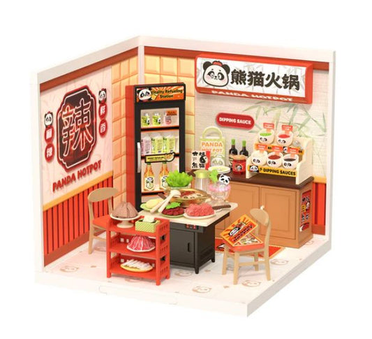 Rolife Panda Hot Pot DIY Plastic Miniature House