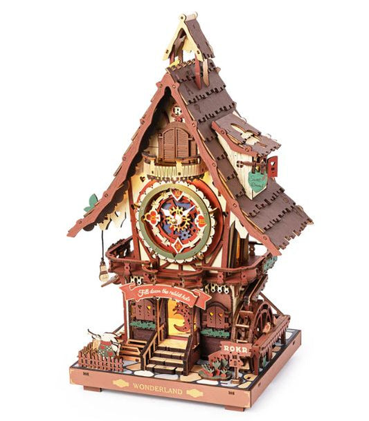 ROKR Cuckoo Clock Mechanical Gear 3D Wooden Puzzle - Coloured