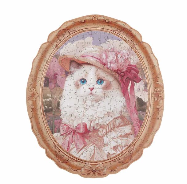 Rowood Springtime Kitty Portrait 200 Piece Wooden Jigsaw Puzzle