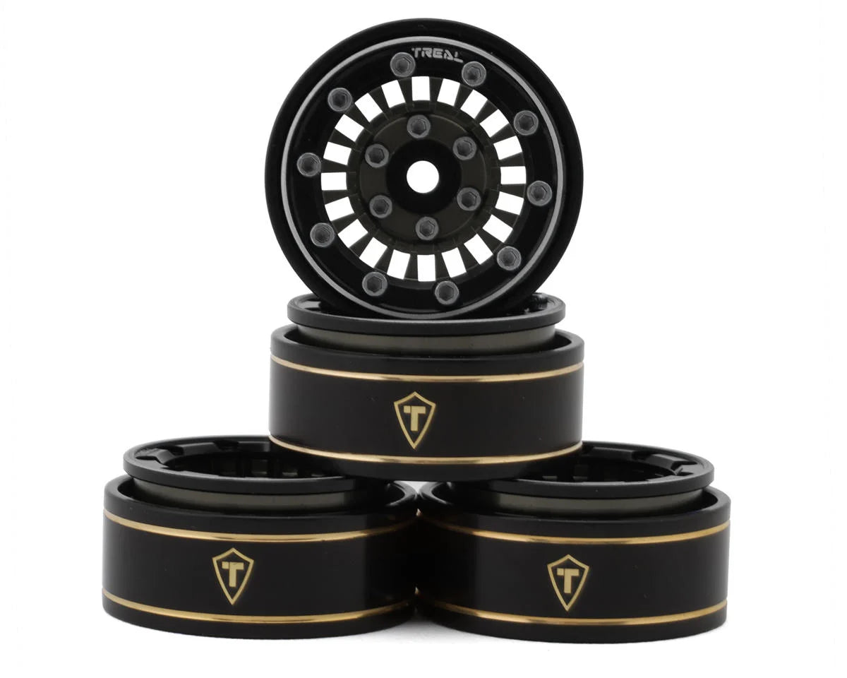 Treal Hobby Type C 1.0" Brass Beadlock Crawler Wheels (4) (27.3g)