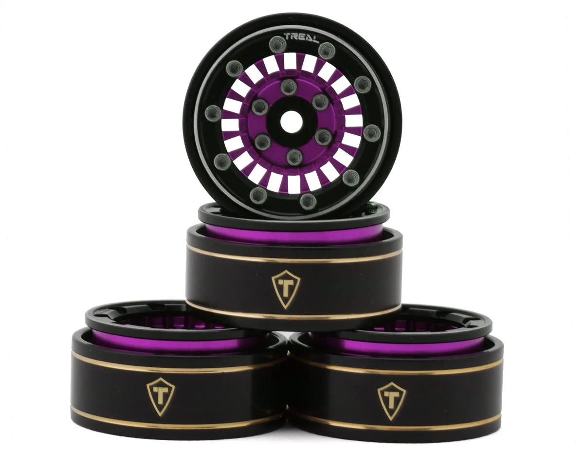 Treal Hobby Type C 1.0" Brass Beadlock Crawler Wheels (4) (27.3g)