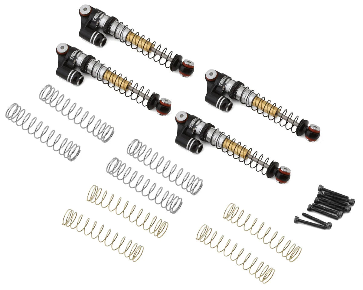 Treal Hobby Axial SCX24 Aluminum Long Travel Threaded Shocks (Black) (4) (43mm)