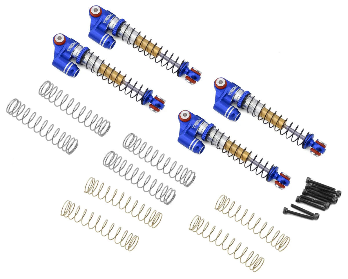 Treal Hobby Axial SCX24 Aluminum Long Travel Threaded Shocks (Black) (4) (43mm)