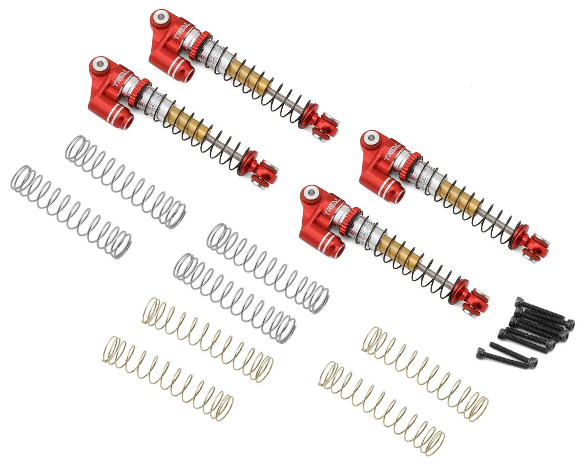 Treal Hobby Axial SCX24 Aluminum Long Travel Threaded Shocks (Black) (4) (43mm)