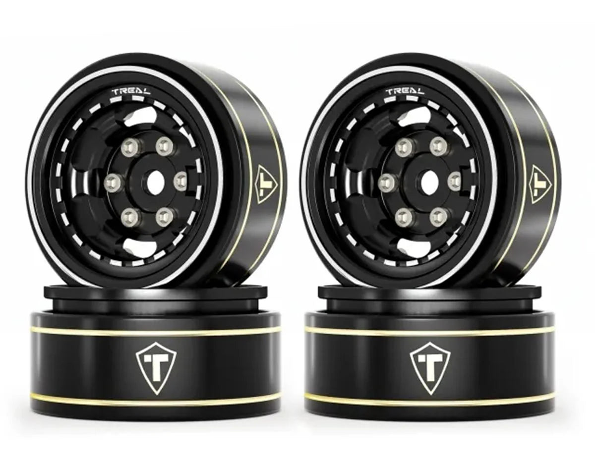 Treal Hobby Type H 1.0" Aluminum 6-Slot Beadlock Wheels (4) (28.4g)
