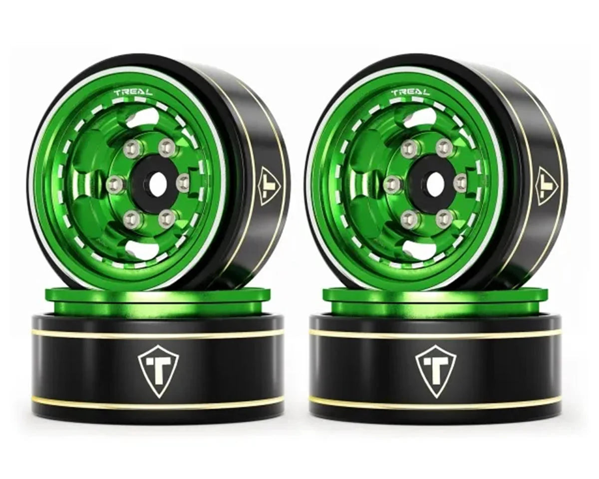 Treal Hobby Type H 1.0" Aluminum 6-Slot Beadlock Wheels (4) (28.4g)