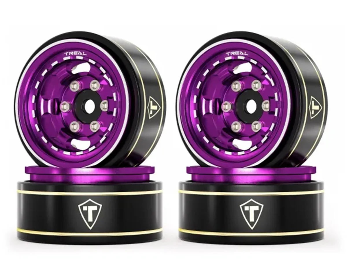 Treal Hobby Type H 1.0" Aluminum 6-Slot Beadlock Wheels (4) (28.4g)