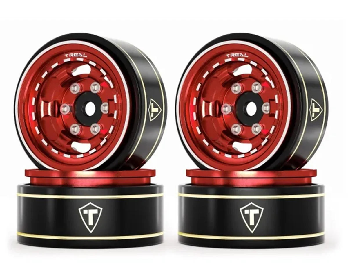 Treal Hobby Type H 1.0" Aluminum 6-Slot Beadlock Wheels (4) (28.4g)