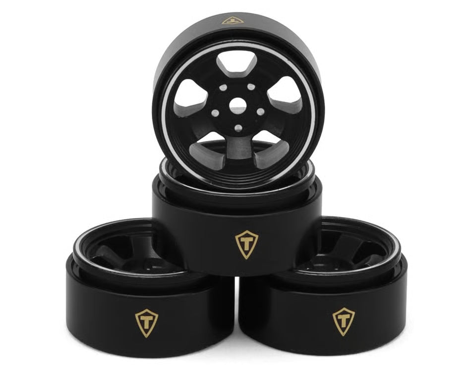 Treal Hobby Axial SCX30 Type B 0.7" 5-Spoke Aluminum Micro Rock Crawler Beadlock Wheels (4)