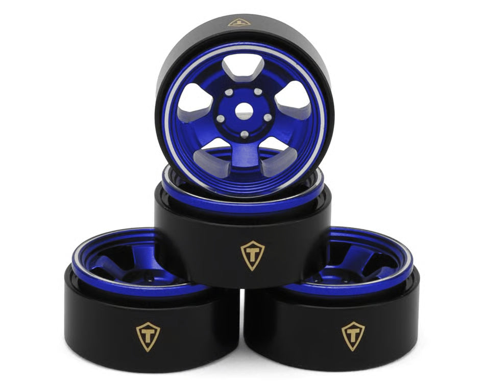 Treal Hobby Axial SCX30 Type B 0.7" 5-Spoke Aluminum Micro Rock Crawler Beadlock Wheels (4)