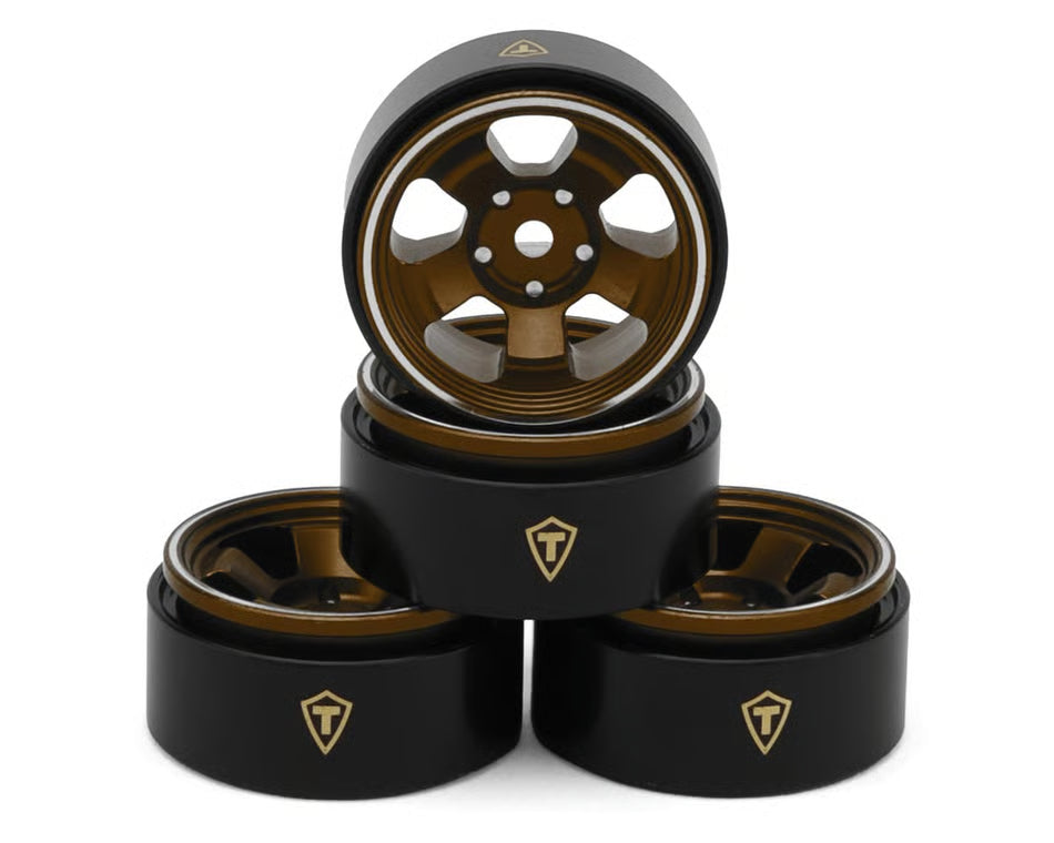 Treal Hobby Axial SCX30 Type B 0.7" 5-Spoke Aluminum Micro Rock Crawler Beadlock Wheels (4)