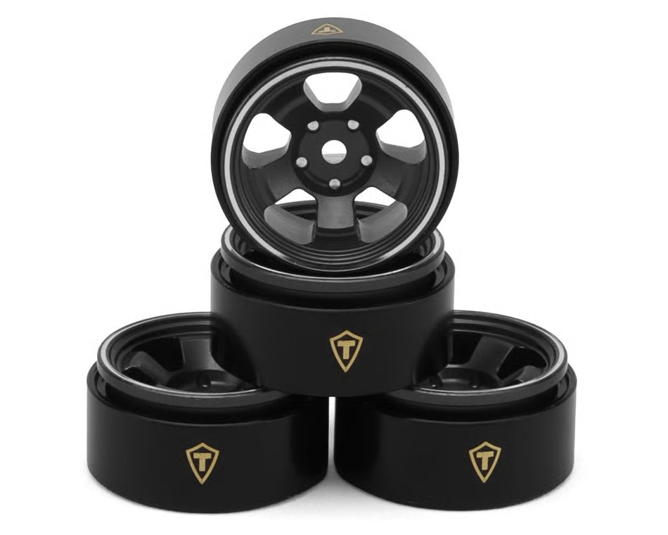 Treal Hobby Axial SCX30 Type B 0.7" 5-Spoke Aluminum Micro Rock Crawler Beadlock Wheels (4)