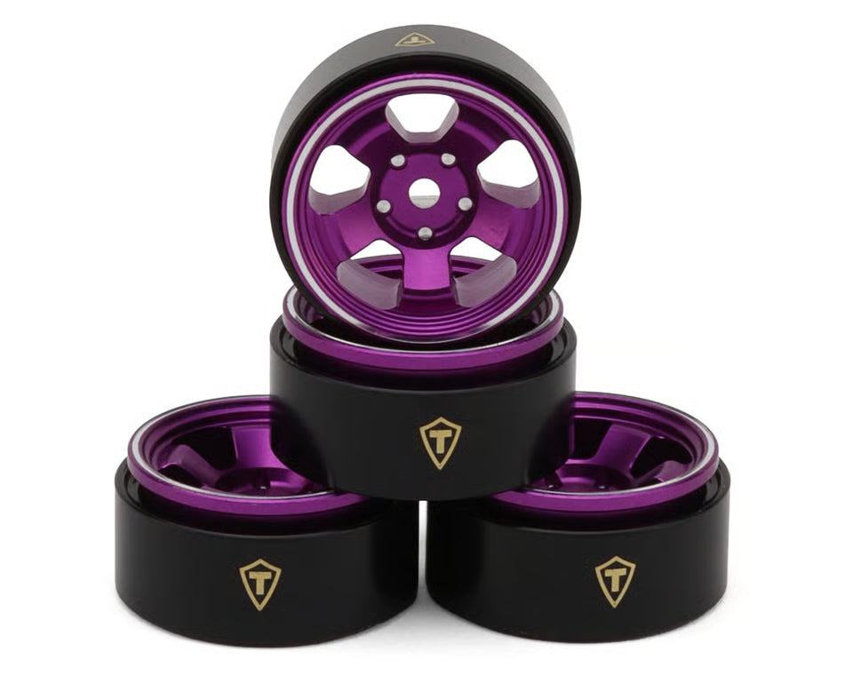 Treal Hobby Axial SCX30 Type B 0.7" 5-Spoke Aluminum Micro Rock Crawler Beadlock Wheels (4)