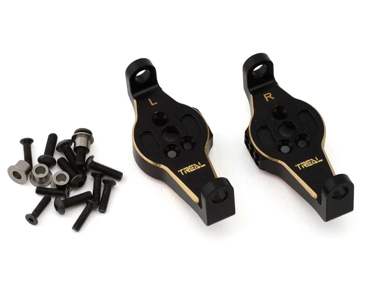 Treal Hobby Aluminum Caster Blocks C-Hub Carriers for Traxxas TRX-4 (Black) (2)
