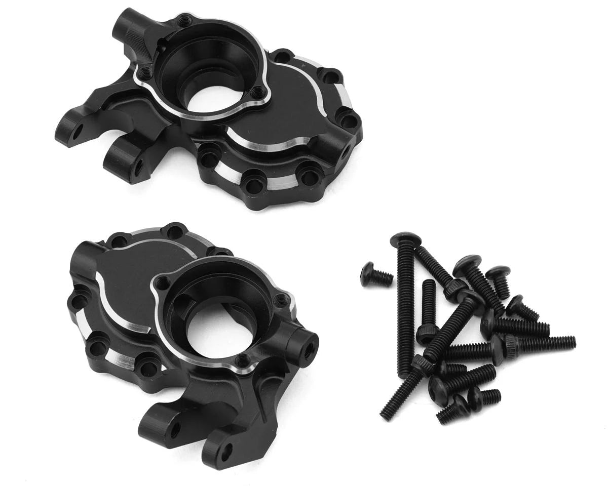 Treal Hobby Brass Steering Knuckles Portal Covers for Traxxas TRX-4 (Black) (2) (67g)