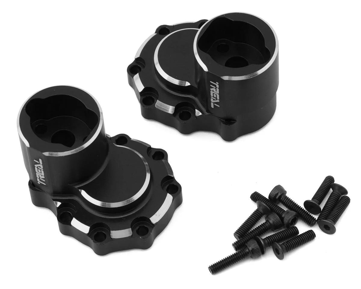 Treal Hobby Brass Rear Inner Portal Housing Covers for Traxxas TRX-4 (Black) (2) (42.75g)