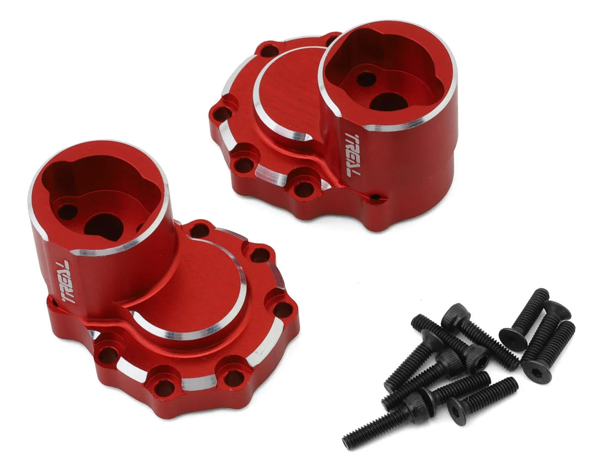 Treal Hobby Brass Rear Inner Portal Housing Covers for Traxxas TRX-4 (Black) (2) (42.75g)