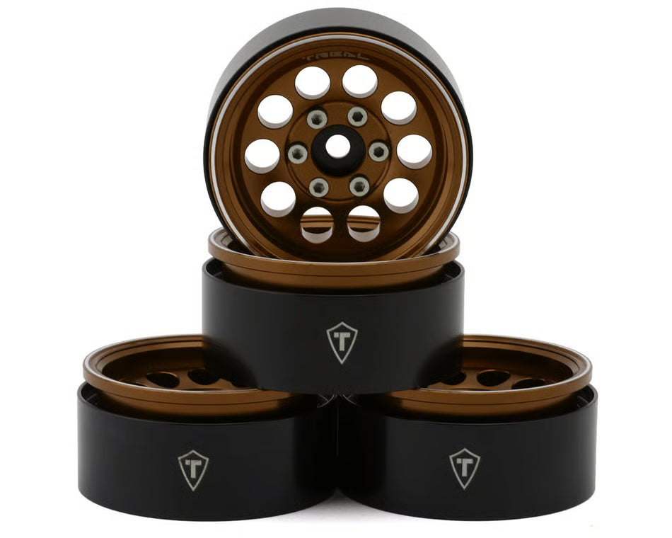 Treal Hobby 1.9" Type F 10-Hole Aluminum Crawler Beadlock Wheels (4) (128.6g ea)