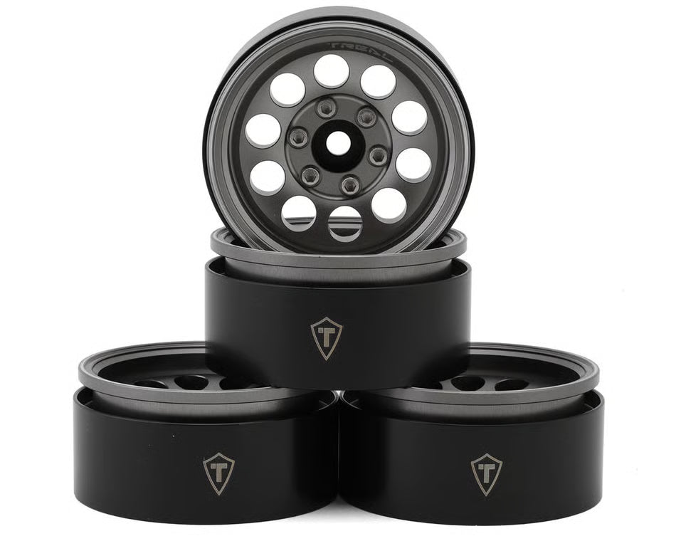 Treal Hobby 1.9" Type F 10-Hole Aluminum Crawler Beadlock Wheels (4) (128.6g ea)