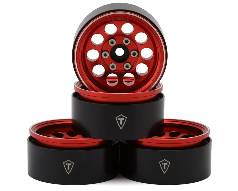 Treal Hobby 1.9" Type F 10-Hole Aluminum Crawler Beadlock Wheels (4) (128.6g ea)