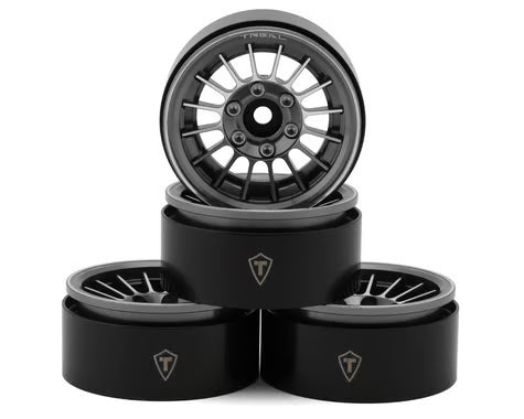Treal Hobby 1.9" Type-J Multi-Spoke Aluminum Crawler Beadlock Wheels  (4) (113.7g ea)