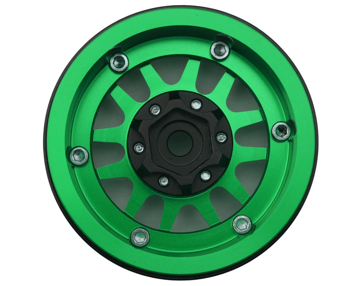 Treal Hobby Type L 1.9" V-Spoke Beadlock Wheels (Green) (4)