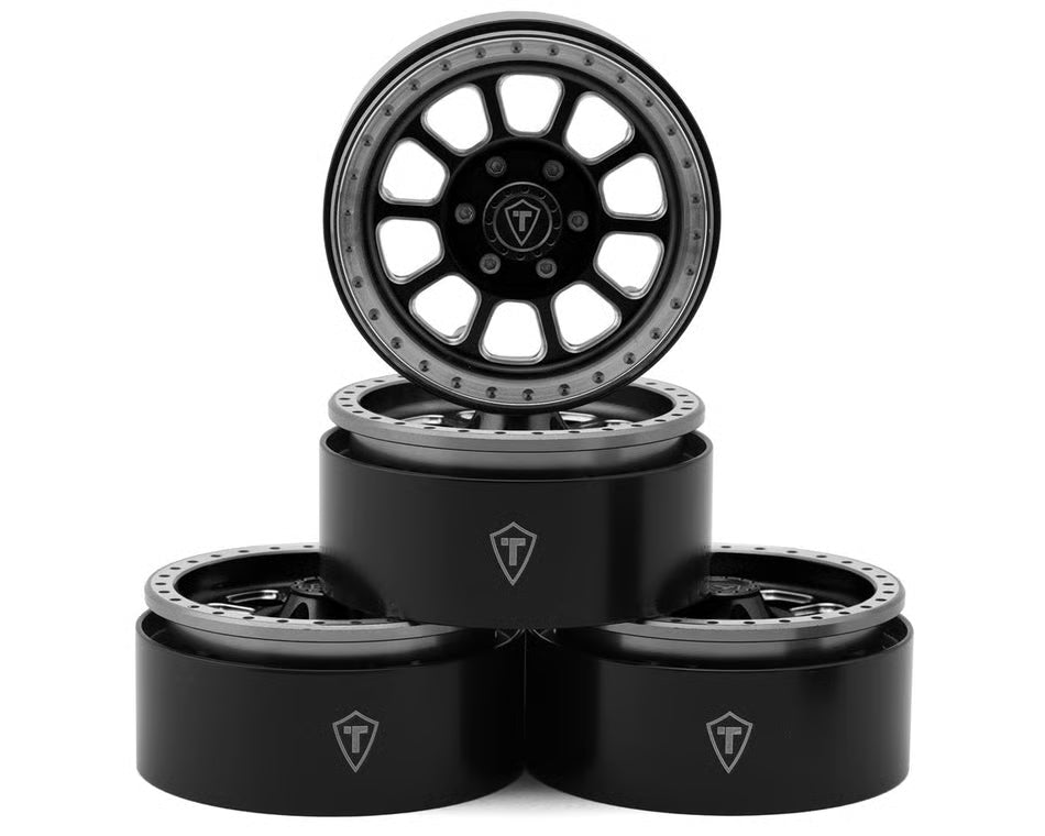 Treal Hobby Type V2 1.9" 10-Spoke Beadlock Wheels (Titanium/Silver) (4)