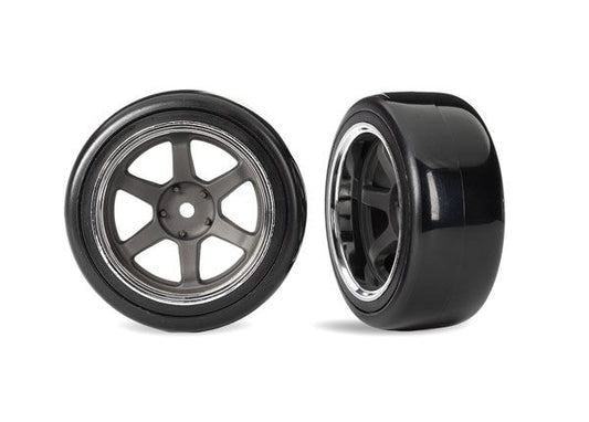 Traxxas T&W Six Spk Wheel Drift Tire Front - Smooth