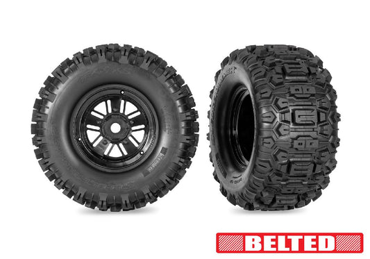 Traxxas Funco Replica Black Wheels with Sledgehammer Tires (2)
