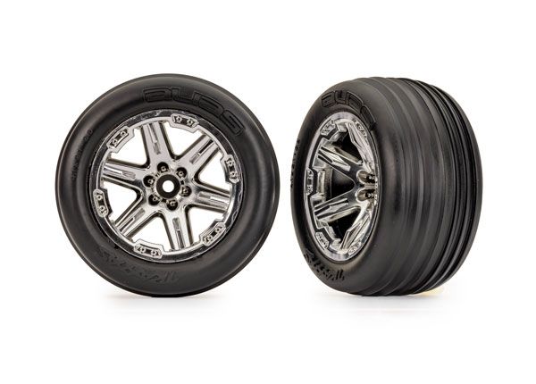 Traxxas Tire and Wheel, Rxt Chrm 2.8/Ribbed
