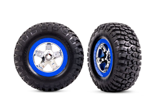 Traxxas 2wd Front SCT Satin/Blue Beadlock BFGoodrich Mud