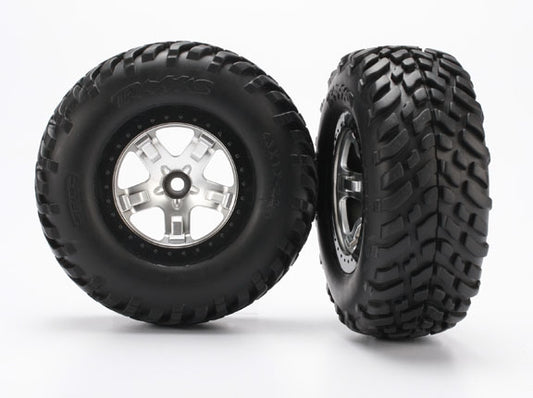 Traxxas Tires & Wheels, Assembled, Glued (Sct Satin Chrome, Black)