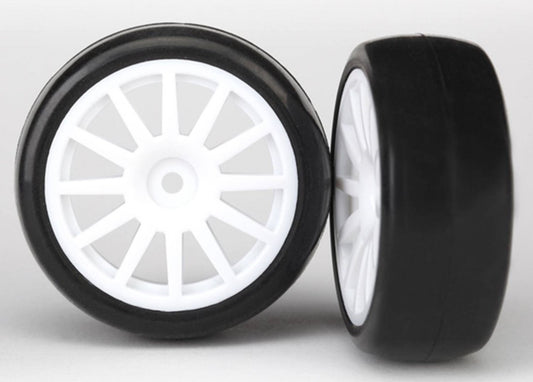 Traxxas LaTrax Pre Mounted Slick Tires & 12 Spoke Wheels (2) (White) - PN# 7572
