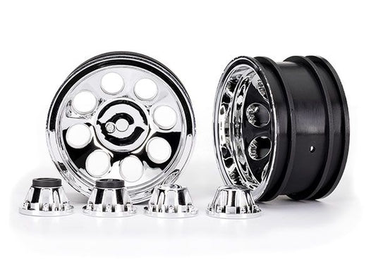 Traxxas 2.2" Wheels Classic Chrome (2)/Center Caps Fr(2)/Rr(2)