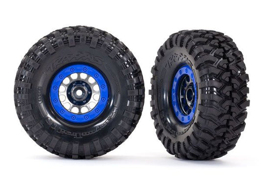 Traxxas Tires and wheels, assembled, glued, 1.9" Satin Black