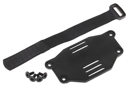 Traxxas Battery plate/ battery strap/ 3x8 flathead screws (4) (requires #8072 inner fenders)