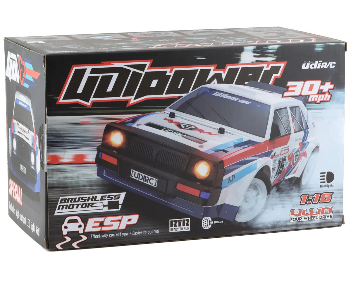 UDI RC Lancia Rally Pro 1/16 4WD RTR Brushless On-Road RC Car w/Drift Tire