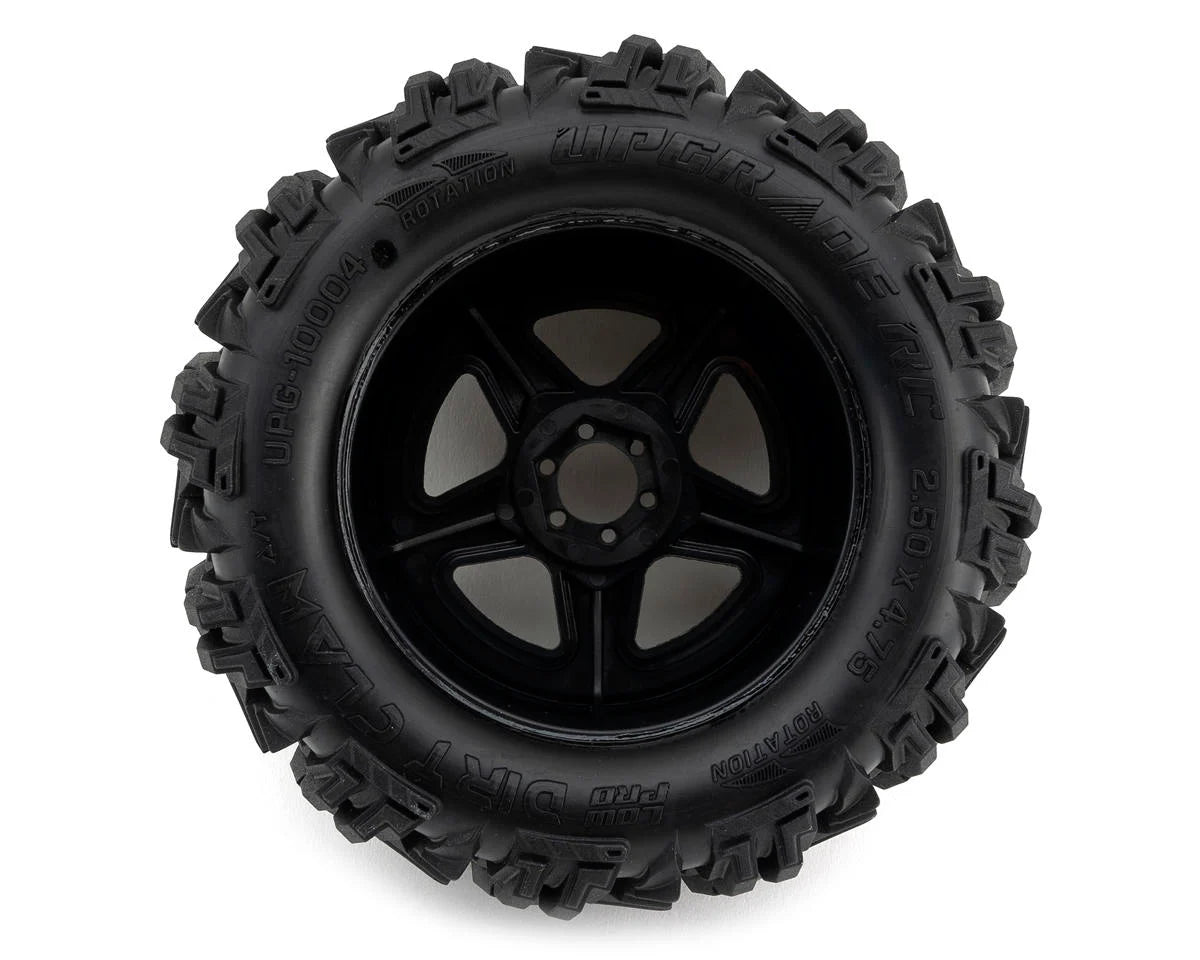 UpGrade RC Low-Pro BELTED Dirt Claw 2.8" Pre-Mounted All-Terrain Tires w/5-Star Wheels (2) (17mm/14mm/12mm Hex)